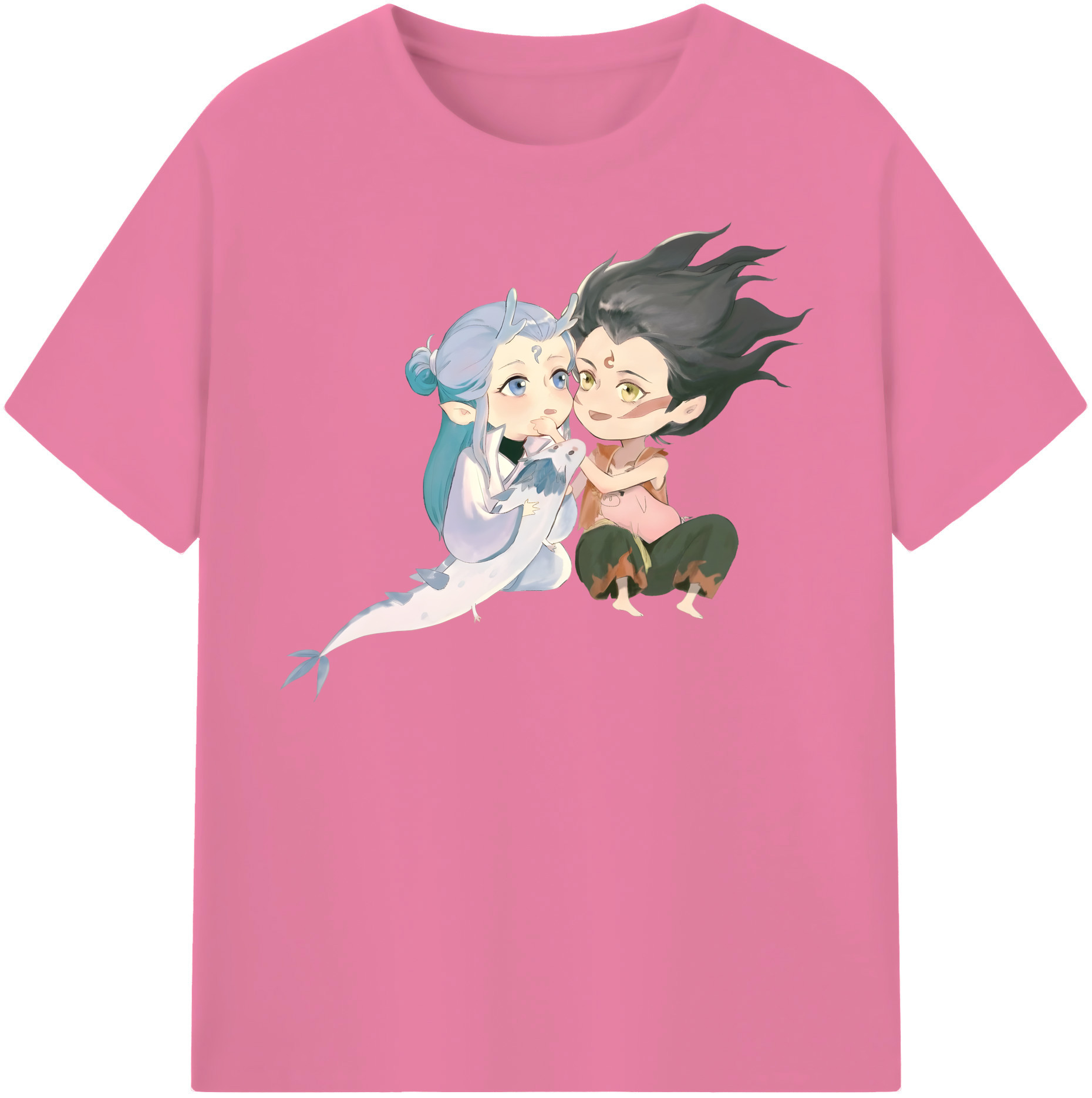 （画像用） Ne Zha 2 ナタ 魔童の大暴れ 綿100％半袖Tシャツ（フロントプリント）